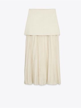 Zara Layered Maxi Skirt in Cream